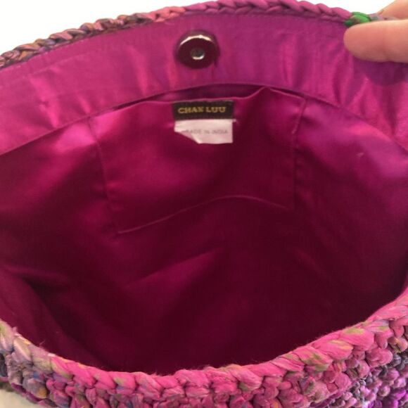 Chan Luu Handcrafted Woven Silk Multicolor Bright Woven Shoulder Bag - Picture 6 of 8